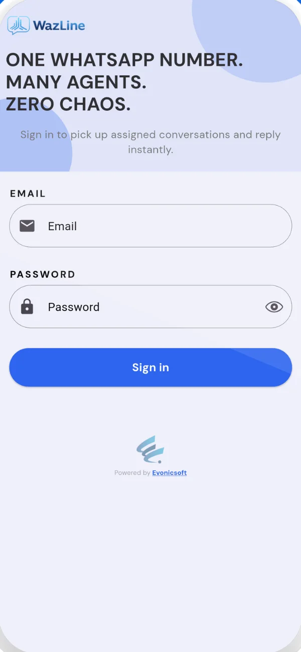 Sign in with the work email your admin created